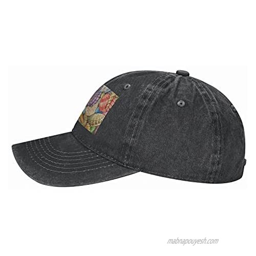 NOTZERO Shells of The Sea Adult Casual Cowboy HAT Mens Adjustable Baseball Cap Hats for MENShells of The Sea Black