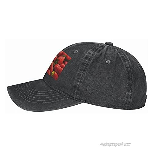Red Strawberry Adult Casual Cowboy HAT Mens Adjustable Baseball Cap Hats for MENRed Strawberry