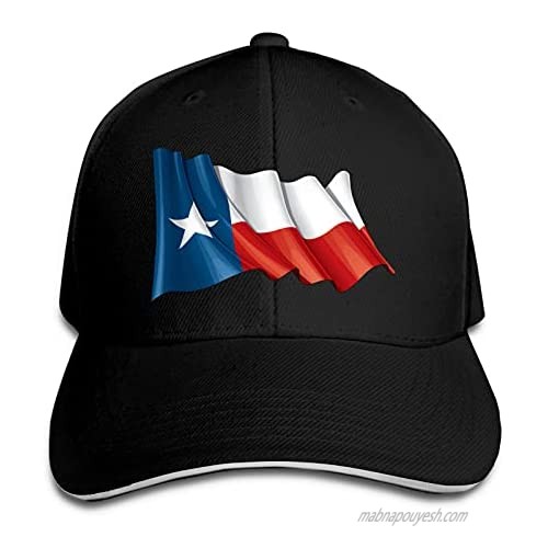 Twisted Texas Flag Hat Funny Neutral Printing Truck Driver Cap Cowboy Hat Adjustable Skullcap Dad Hat for Men and Women Black