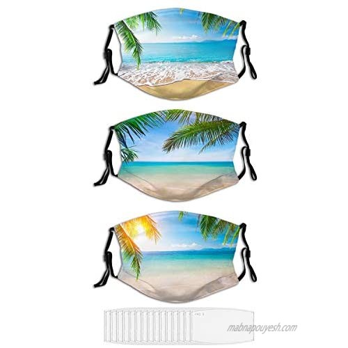 3PCS Face Mask Summer Beach. Starfish Family in Sunglasses Masks for Men Women