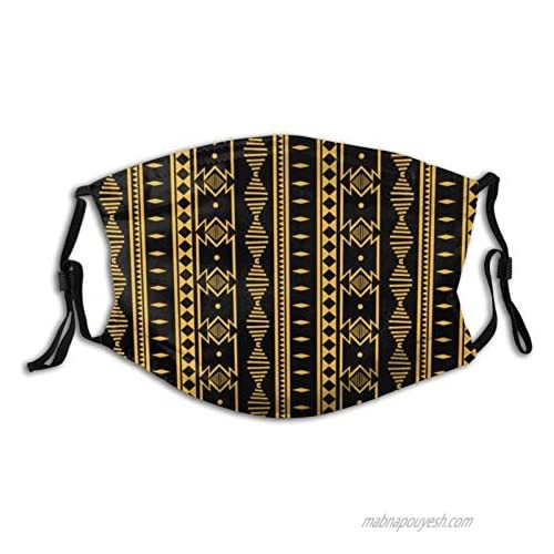 African Print Tribal-Face Mask with 2 Filter  Breathable Filters Mask African Balaclava for Men Women Teenager