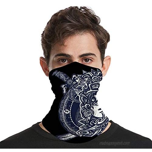 Ancient Aztec Totem Mexican God Summer Seamless Neck Gaiter Shield Scarf Tube Headwear Bandana Face Mask UV Protection for Men Women Motorcycle Cycling