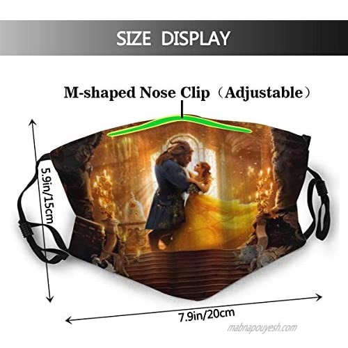 Beauty And The Beast Cartoon Balaclava Men's Women's Face mouth Cover Adjustable Mask Christmas stocking stuffer