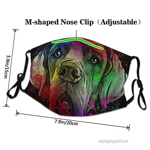 Breathable Face Masks Great Dane Dog Art Unisex Mouth Cap Washable Reusable Anti-Dust Face Bandanas1pcs Black