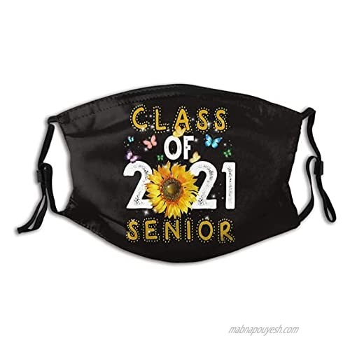 Class Of 2021 Face Mask  Fashion Scarf  Reusable Washable Senior Balaclava Bandana With 2 Filters
