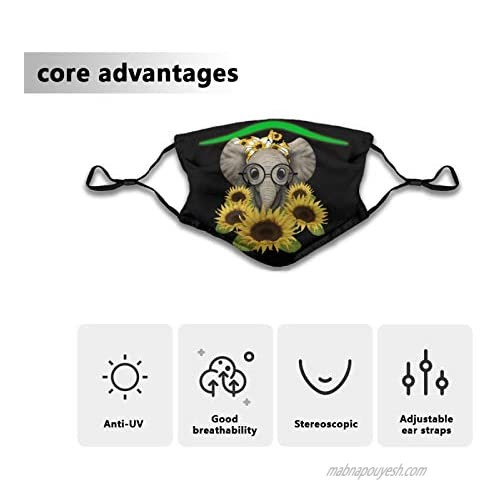 Couple Animal Mouth Face Mask Washable With 4 Pcs Filters Reusable Face Bandanas Dust-Proof Balaclava for Men Women