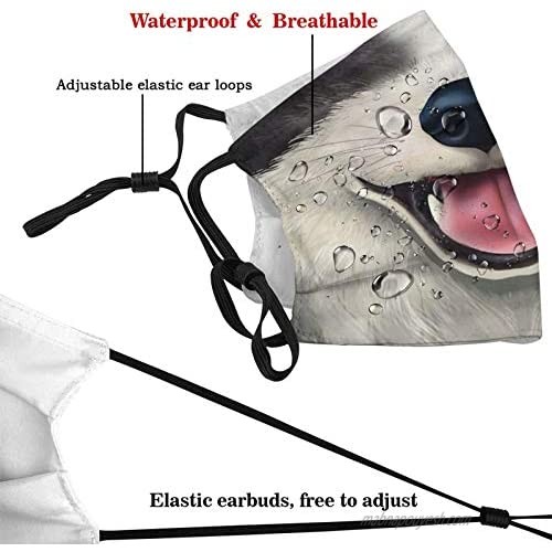 Funny Dog Fangs Face Mask Dust-Proof Anime Dog Mouth Scarf Reusable Balaclava With 2 Filters