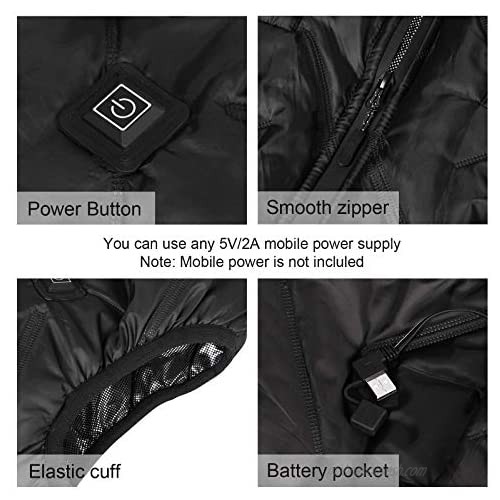 Heated Vest for Men USB Charging Heated Jacket Washable Electric Heating Coat Women Outdoor Motorcycle Riding Hunting