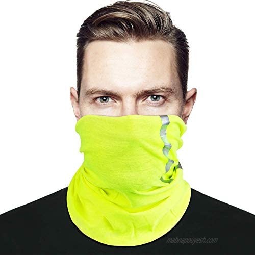 Hi Vis Reflective Safety Face Clothing-Neck Gaiters  Bandanas Scarf  Gaiters face mask  Multifunctional Headwear