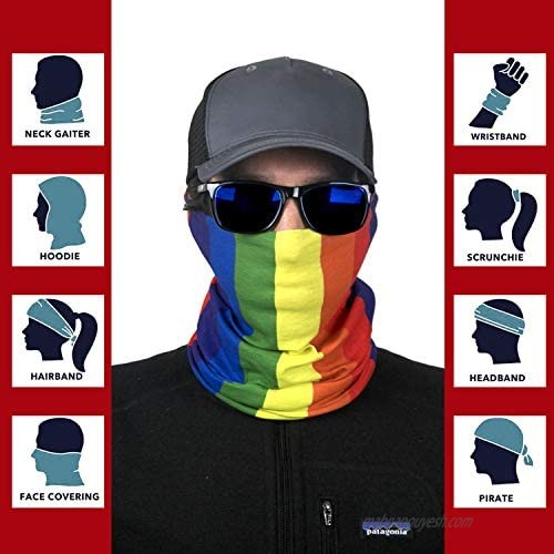International Tie Face Mask Bandana – Soft & Breathable Material Multi-Functional Neck Gaiter Balaclava Sunmask