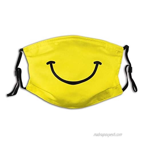 lizixing Smiley Face Mask  Funny|Adjustable  with 2 Filters for Men and Women Balaclava Bandana Cloth