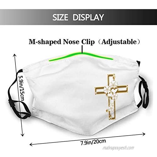 My First Holy Communion Girl-Face Mask with 2 Filter Breathable-Adjustable Filters Mask|Balaclava for Men Women