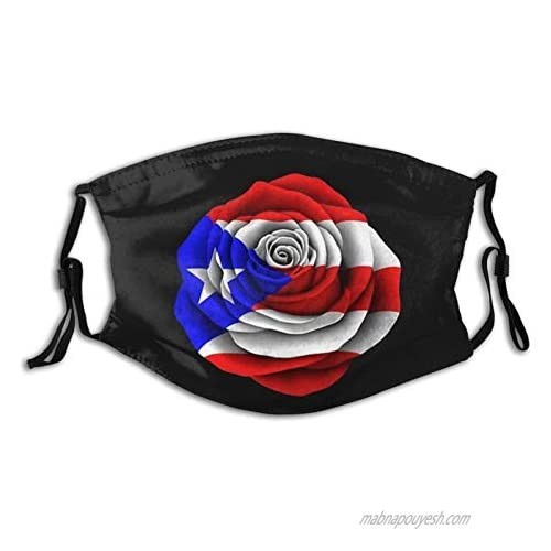 Puerto Rico Flag Face Mask Washable for Men and Women Balaclava with 2 Filters