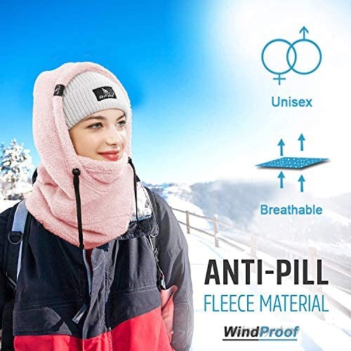Shy Velvet Balaclava Wind-Resistant Winter Face Mask Fleece Cold Weather Ski Mask for Men and Women