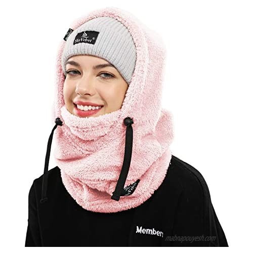 Shy Velvet Balaclava Wind-Resistant Winter Face Mask Fleece Cold Weather Ski Mask for Men and Women