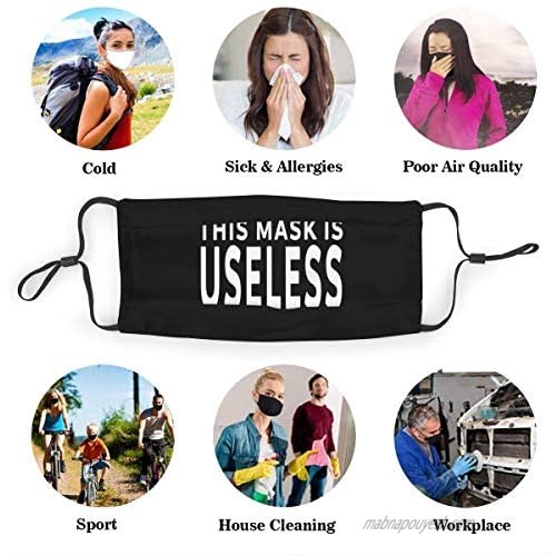 This Mask is Useless Funny Mask Adjustable mask Washable and Reusable dustproof and Breathable