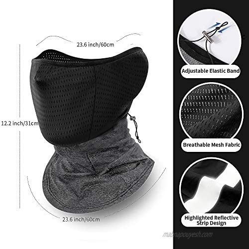 ZltKalze Riding Mask Headwear Cooling Neck Gaiter with Drawstring Head Wrap Balaclava Face Scarf with Arm Sleeve