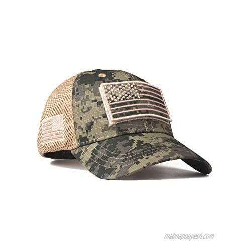 Anna-Kaci Camouflage Trucker Special Tactical Operator Forces USA Flag Patch Baseball Cap