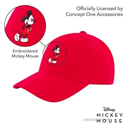 Disney Mickey Mouse Baseball Hat Washed Twill Cotton Adjustable Dad Cap