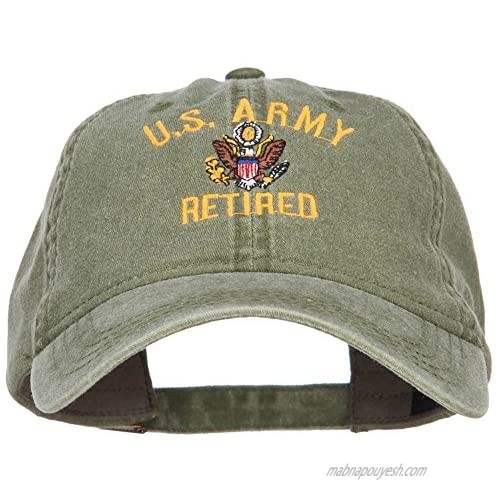 e4Hats.com US Army Retired Military Embroidered Washed Cap