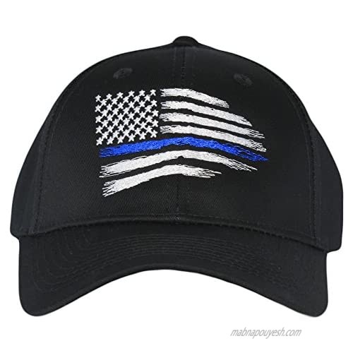 Fantastic Tees Thin Blue Line USA Flag Mid Profile Hat
