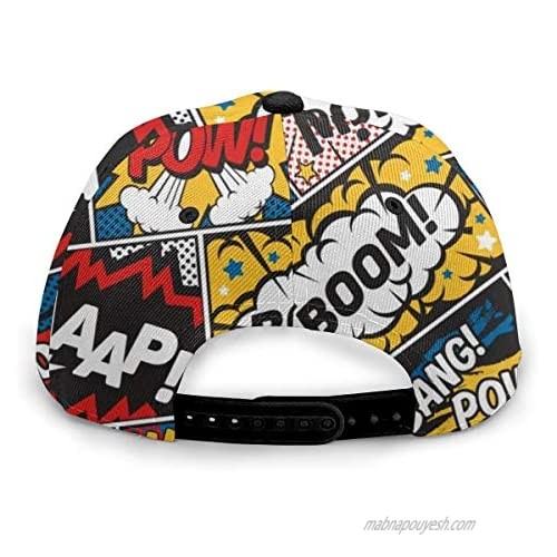 FUNINDIY Snapback Hat Hip Hop Baseball Cap Flat Bill Brim Adjustable Trucker Hat for Men Women