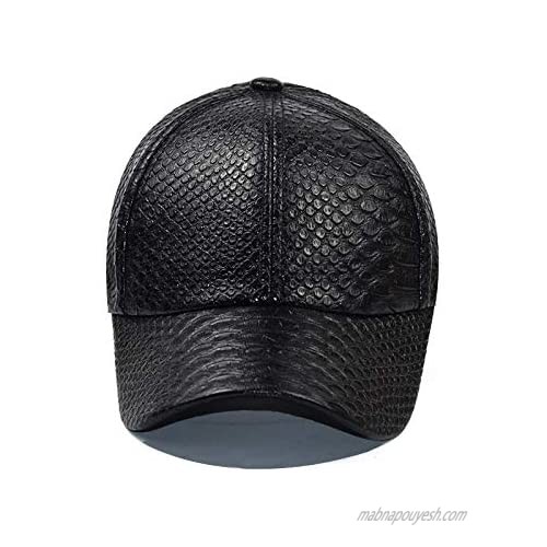 INOGIH Snakeskin-Leather Baseball-Cap Unisex Casual-Dad-Hat Adjustable Snapback for Women Men