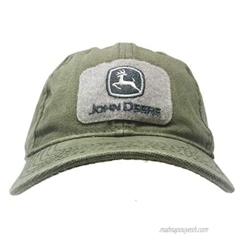 John Deere Patch Logo Olive Green Twill Canvas Hat