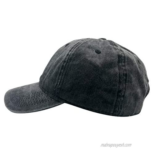LOKIDVE Men's Embroidered Mountain Explore Baseball Cap Outdoor Distressed Dad Hat Black