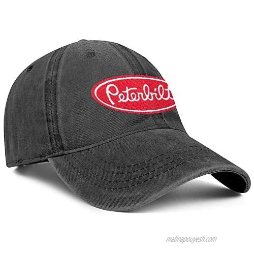 ONEYUAN Unisex Adjustable Fashion Truck Lovers Hat Peterbilt-Logo Washed Baseball Cap Dad Hat Denim Hat - One Size Fits All