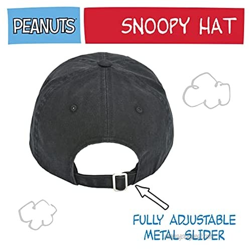Peanuts Snoopy Dog House Mood Cotton Adjustable Dad Hat Black One Size