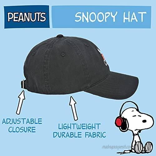 Peanuts Snoopy Dog House Mood Cotton Adjustable Dad Hat Black One Size