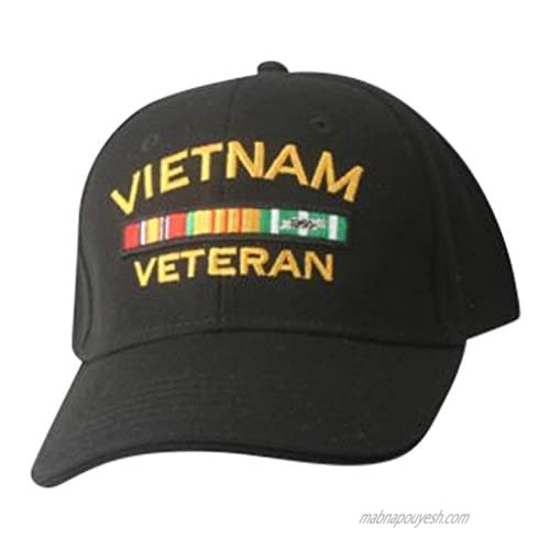 Vietnam Veteran Hat- Embroidered Black Vietnam Veteran Cap