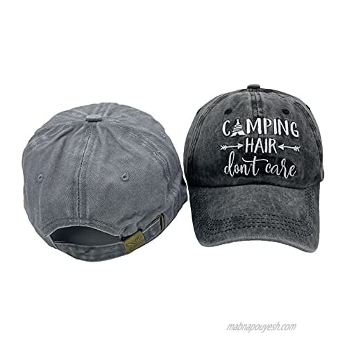 Waldeal 2 Pack Embroidered Camping Hats Adjustable Camp Hair Baseball Cap Trailer Accessories