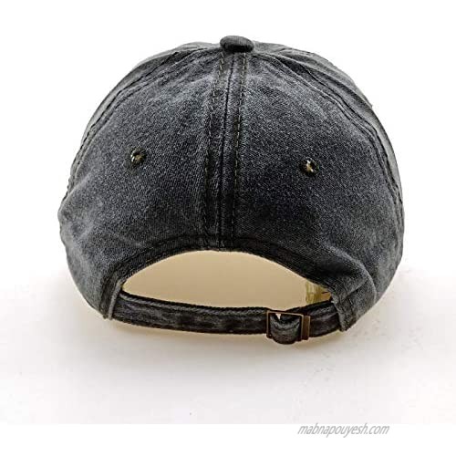 wiuhauhjj Embroidered Baseball Cap Denim Hat for Men Women Adjustable Unisex Style Headwear