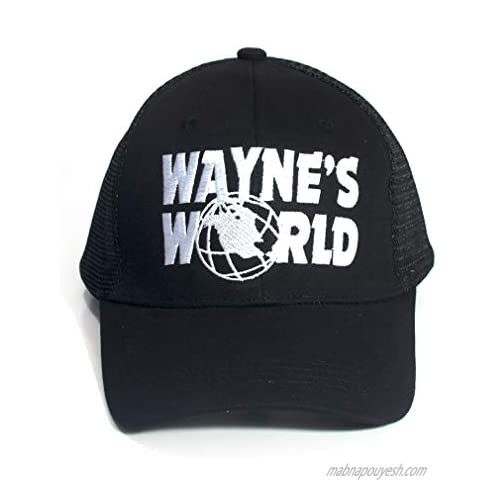 ZIXIANNIU Wayne's Baseball Cap Wayne's Embroidered Trucker Hat Dad hat Halloween Cosplay Black
