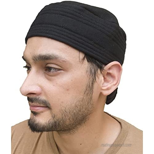 ADOTO Soft Fabric Lightweight Taqiah Hat - Warm Taqiah Cap Muslim Prayer Hat Kufi - Beanie Ramadan Topi Prayer Cap