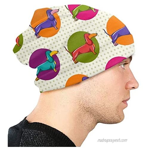 antkondnm Dachshund Adult Men's Knit Hat Beanie Hat Unisex Adult Hats Cap