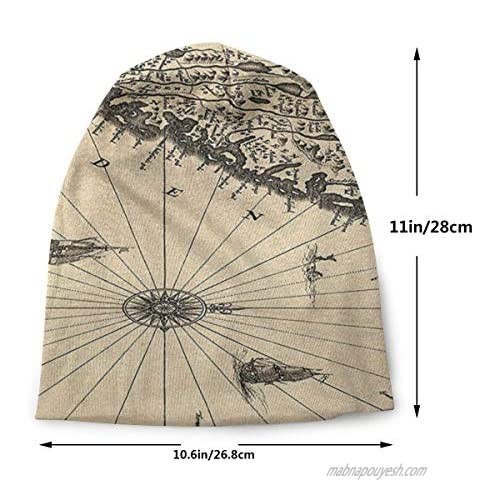 antkondnm Viking World Ancient Map of Norway Adult Men's Knit Hat Multifunctional Lightweight Casual Soft Light Breathable Unisex Hats