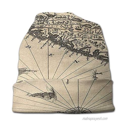 antkondnm Viking World Ancient Map of Norway Adult Men's Knit Hat Multifunctional Lightweight Casual Soft Light Breathable Unisex Hats