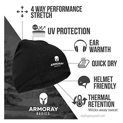 ARMORAY Skull Cap - Running Hat Beanie for Men or Women - Fits Under Helmets Perfect for Cold Weather Waterproof Ski Cap – 5