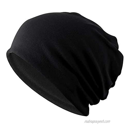 AZUREMEN Slouchy Beanie for Men Women Baggy Skull Cap Summer Winter Knit Hat 2-Pack