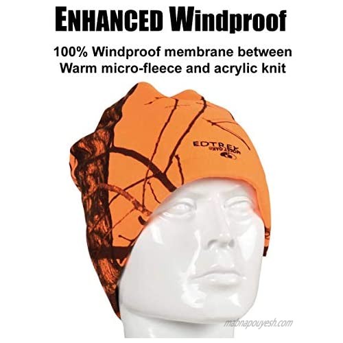 EDTREK High Performance Reversible Acrylic Fleece Beanie Hat for Cold Weather Camo Knit Hats