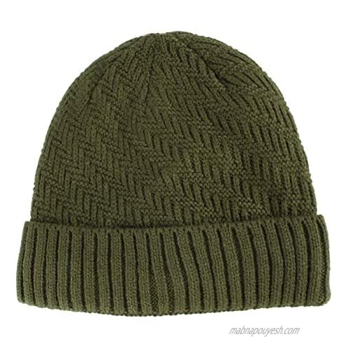 Home Prefer Daily Beanie Hat for Men Warm Winter Hats Thick Knit Cuff Beanie Cap