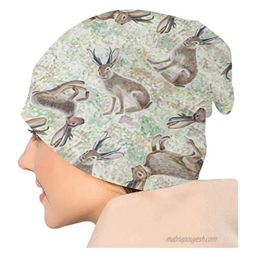 Jackalope Beanie Hat for Men and Women - Winter Warm Unisex Cuffed Plain Skull Knit Hat Cap