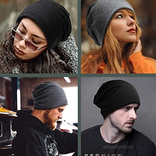 KPWIN Slouchy Beanie Hat for Men Women Skull Slouch Hip-hop Cap Warm Winter Long Baggy Knit Hat