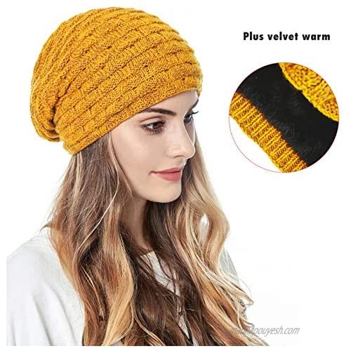 LUCKYBUNNY Women Men Fleece Beanie with 4 Buttons to Hold Face Cover Winter Warm Knit Hat Skull Cap for Ear Protection