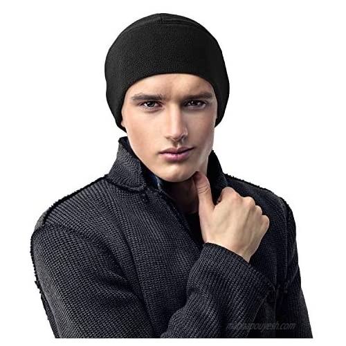 SATINIOR Fleece Watch Cap Skull Beanie Cap Men Winter Hat for Daily and Sports