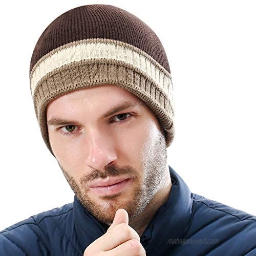 Shinenut Winter Beanie Skull Cap Fleece Lined Knitting Hat for Men Women