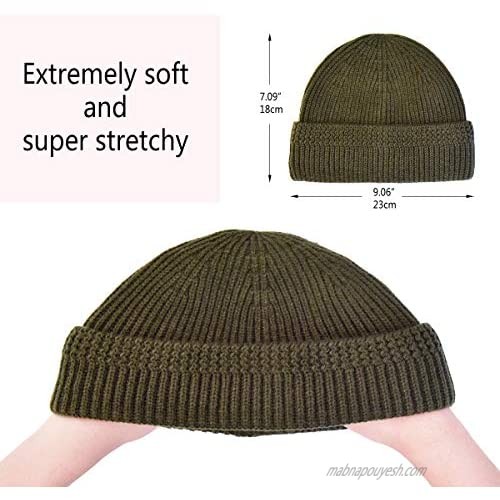 SOMALER Beanie for Men Knit Cuffed Fisherman Beanie Warm Winter Hats Skull Cap